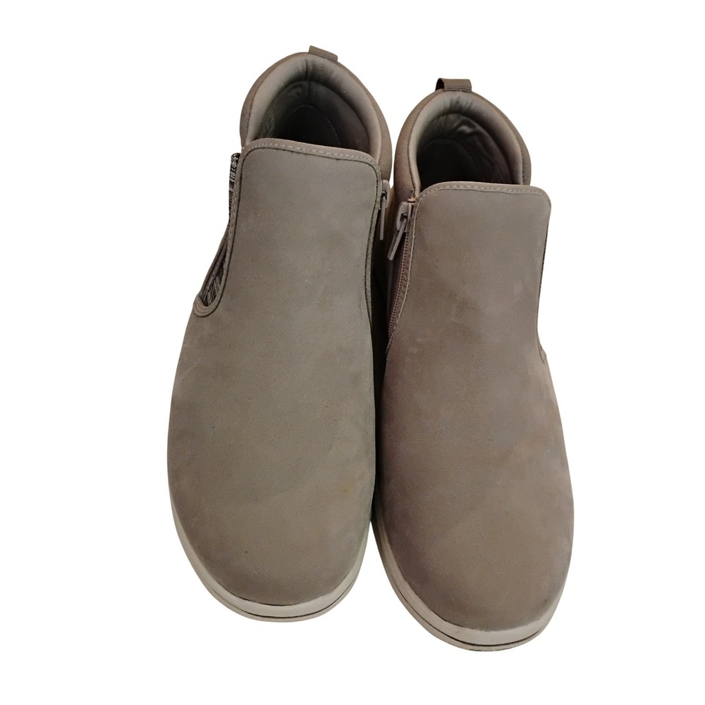 Ecco Tan Suede Side Zip Booties Size 9